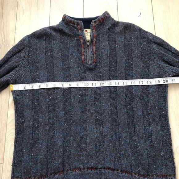 Vintage Woolrich Wool Blend 1/4 Zip Sweater in Indigo Heather Size S - Picture 3 of 11